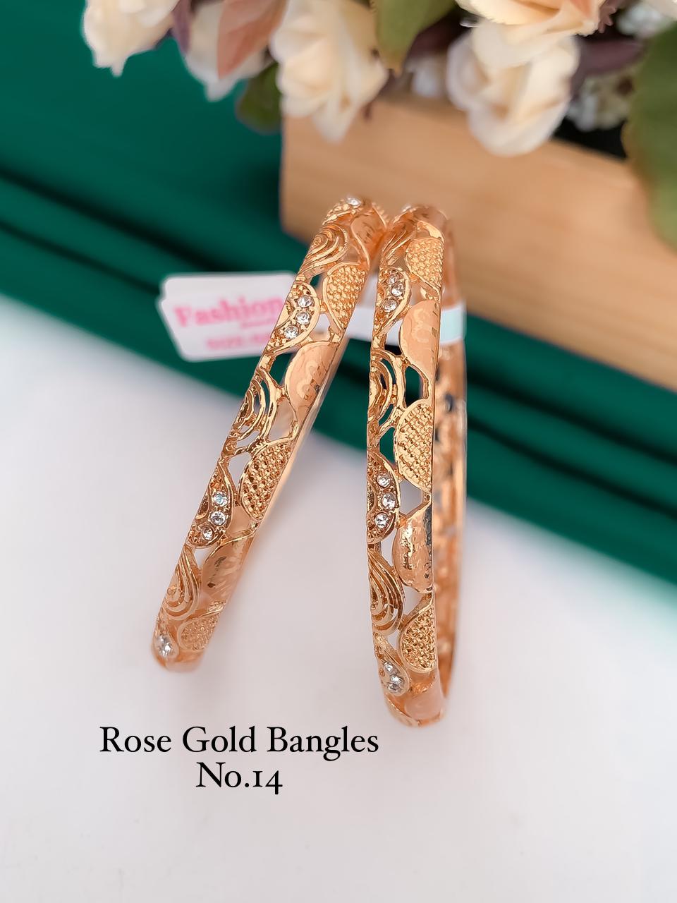Rose Gold Fancy Designer Bangles 3 Wholesale Market In Surat
